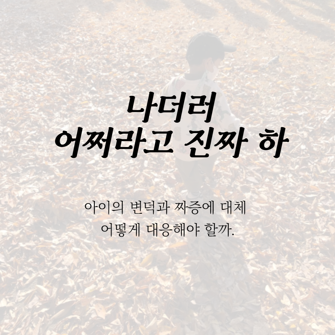  아이의 변덕과 짜증을 대응하는 법. <부모는 관객이다>
