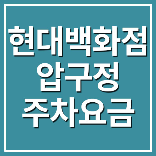  현대백화점 압구정 본점 주차장 주차요금
