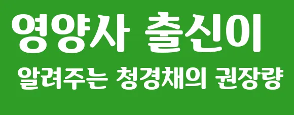 영양사 출신이 알려주는 청경채의 권장량