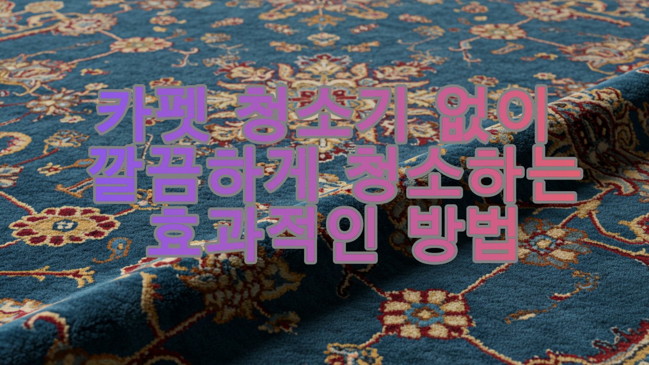 카펫 청소기 없이 깔끔하게 청소하는 효과적인 방법