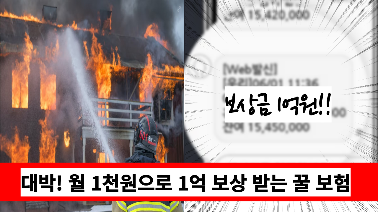  '누수 , 화재, 사고까지' 단돈 월 천원으로 건당 1억 보상 받는 꿀 보험