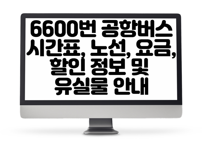 6600번 공항버스 시간표, 노선, 요금, 할인 정보 및 유실물 안내