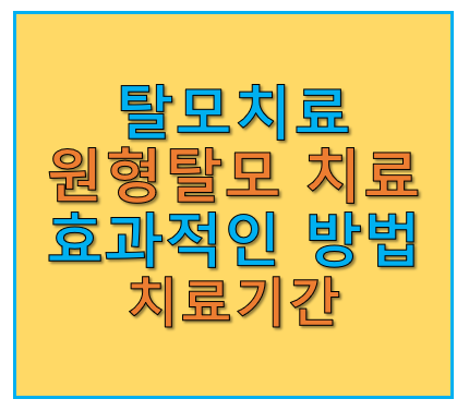 탈모치료 및 원형탈모 효과적인 치료 방법과 치료기간