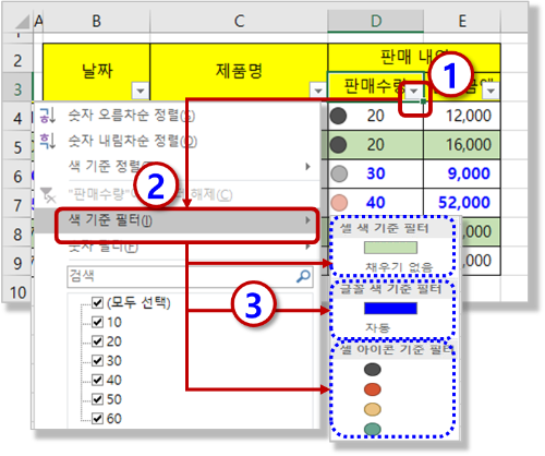 필터링 - 색, 기호