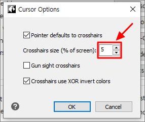 캐드 십자선 길이 조절 방법 3