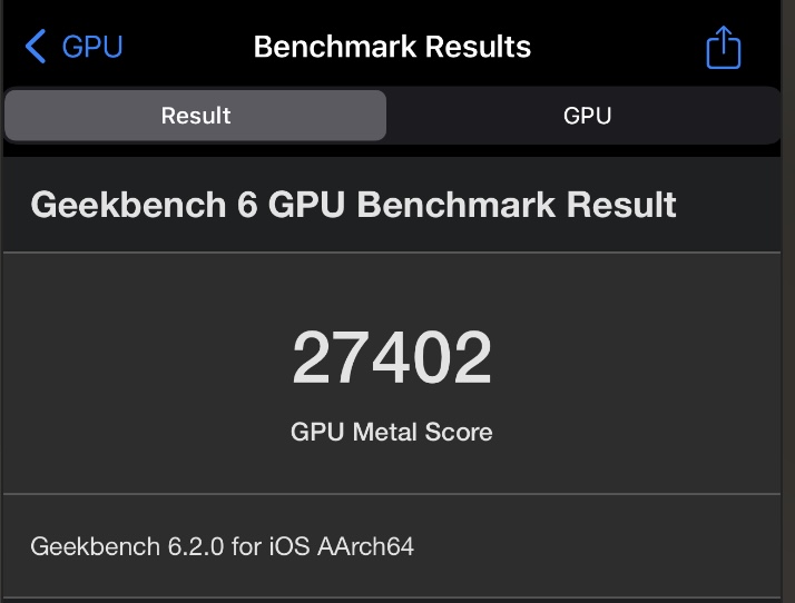 iPhone 15 Pro Max GPU Geekbench