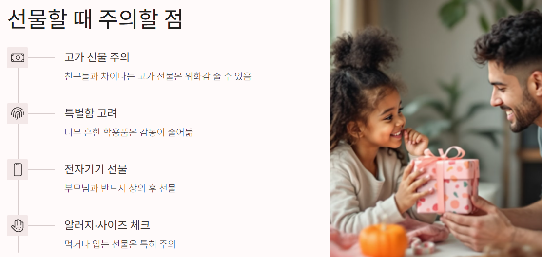 선물할 때 주의할 점- 고가 선물 주의, 특별함 고려, 전자기기 선물, 알러지 사이즈 체크