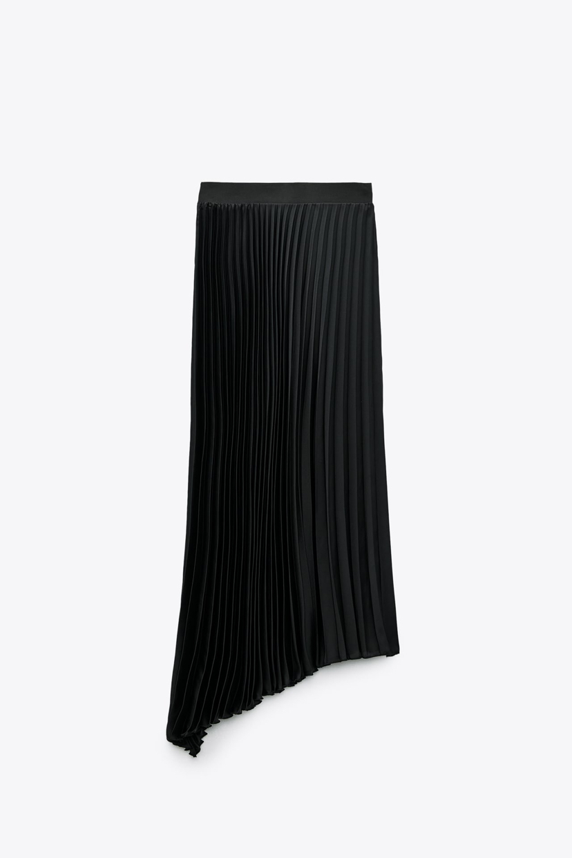  Pleated Satin Finish Skirt