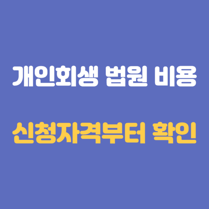 개인회생 법원 신청비용