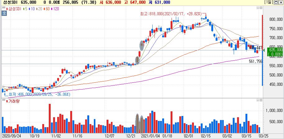 삼성SDI 차트 이미지