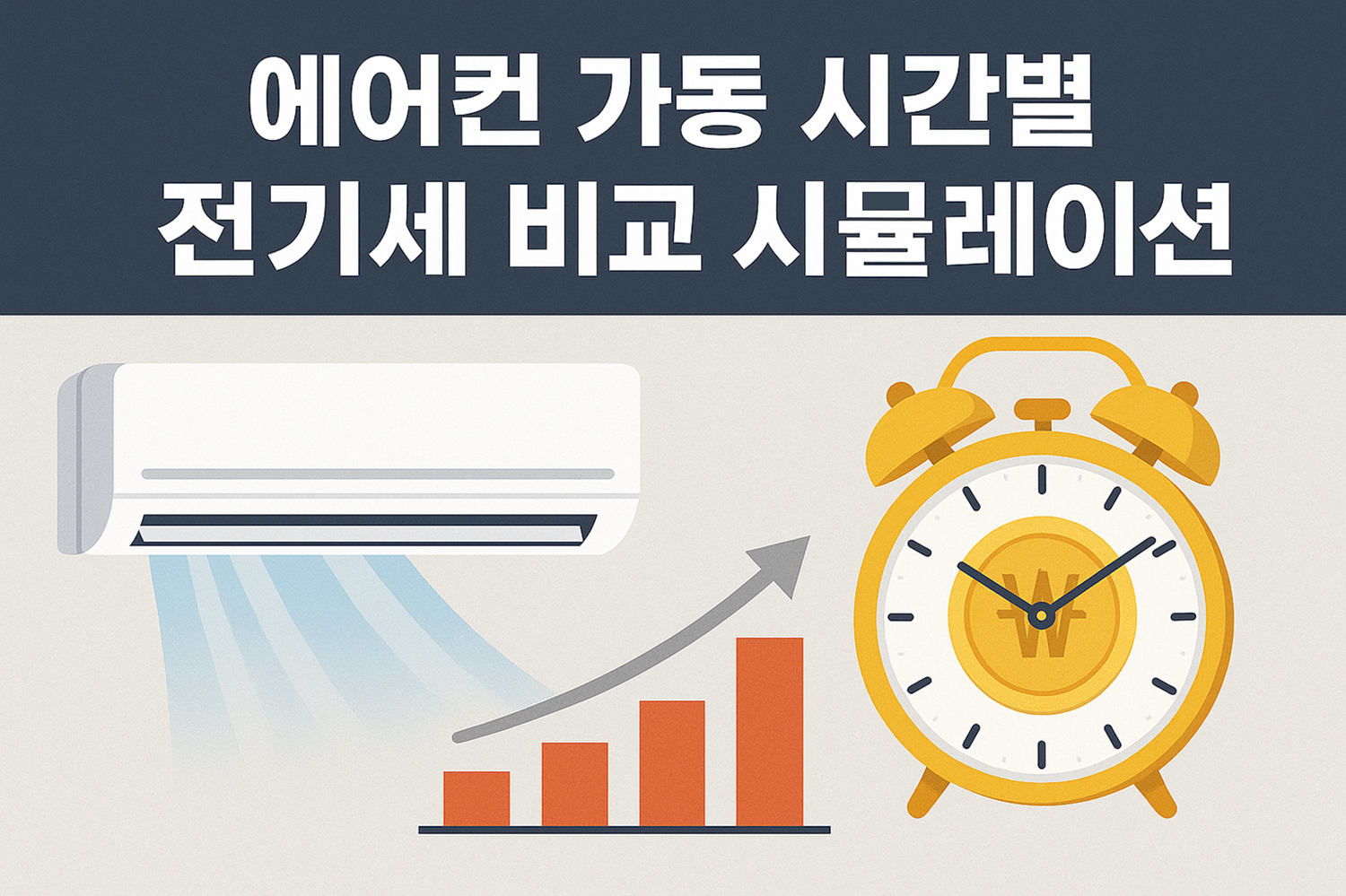 에어컨 가동 시간별 전기세 비교 시뮬레이션
