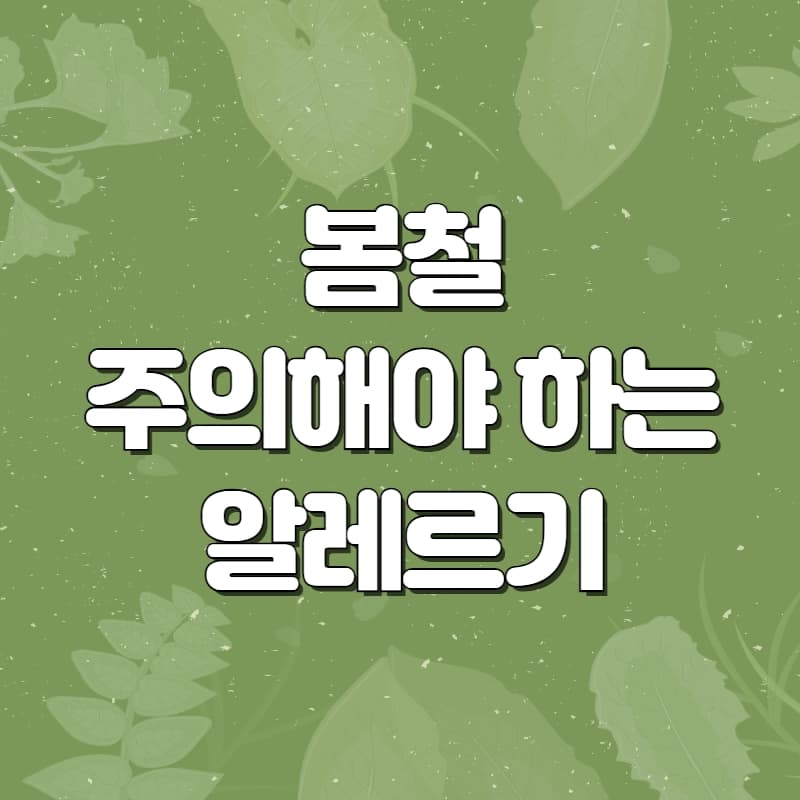 봄철 주의해야하는 알레르기 질환