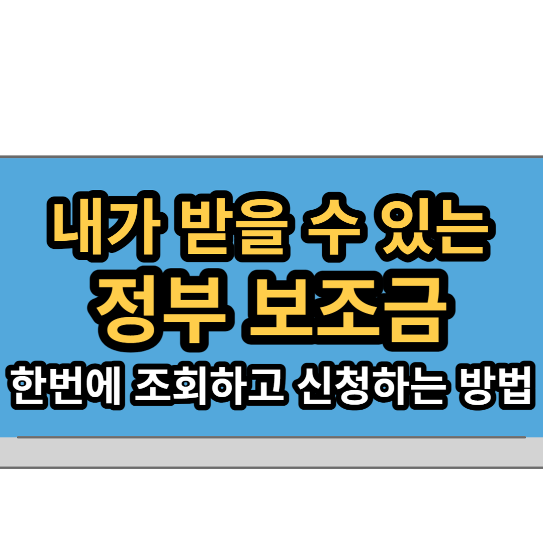  내가 받을 수 있는 정부 보조금 한번에 조회 및 신청하기