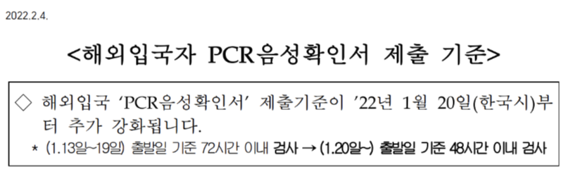 해외입국자 음성확인서 제출 기준 강화 정보