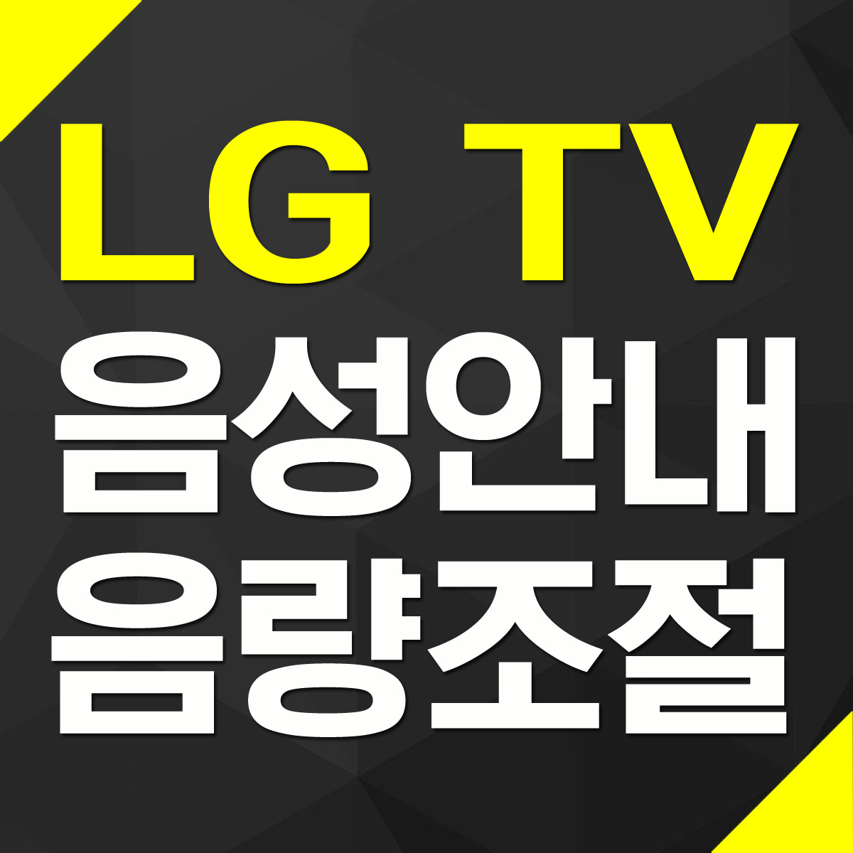 LG TV 환경설정 메뉴 선택 음성 안내 음량 조절 무음 조절