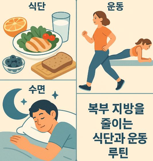 복부지방 감소 예시 이미지