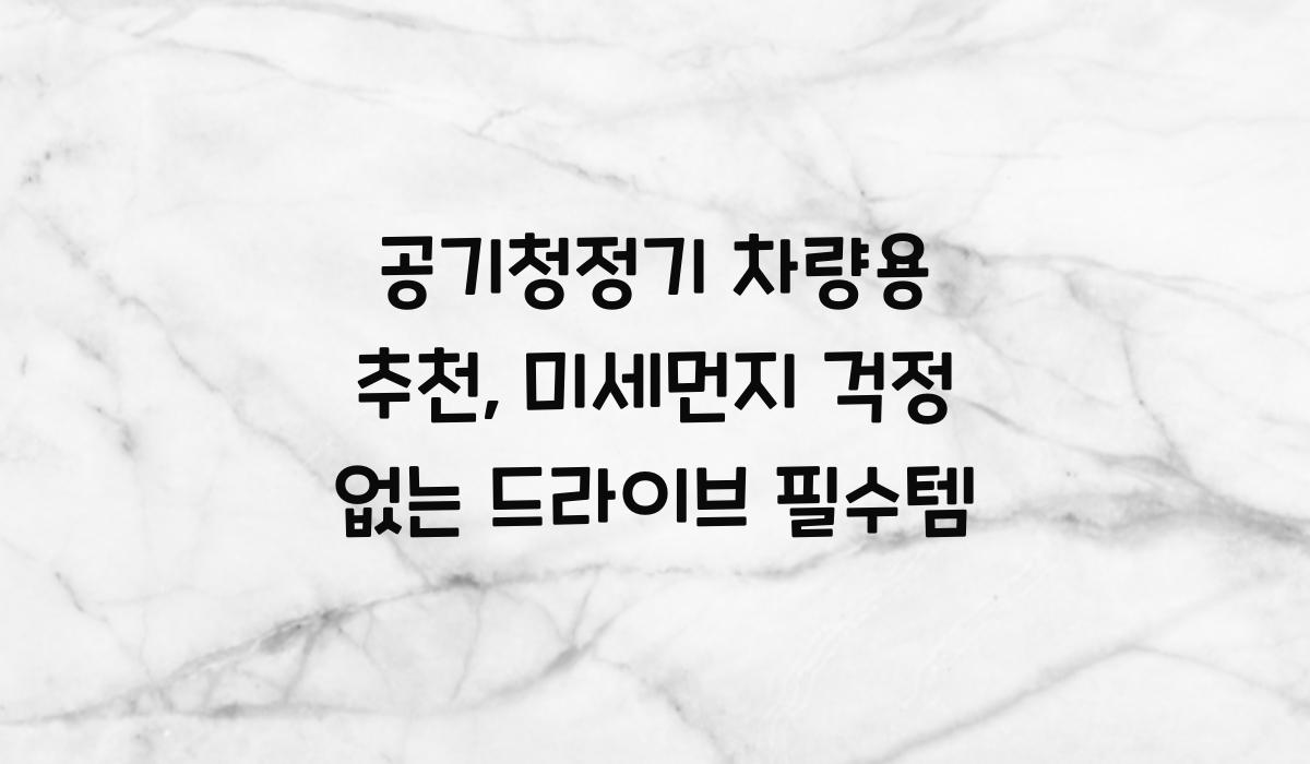 공기청정기 차량용 추천