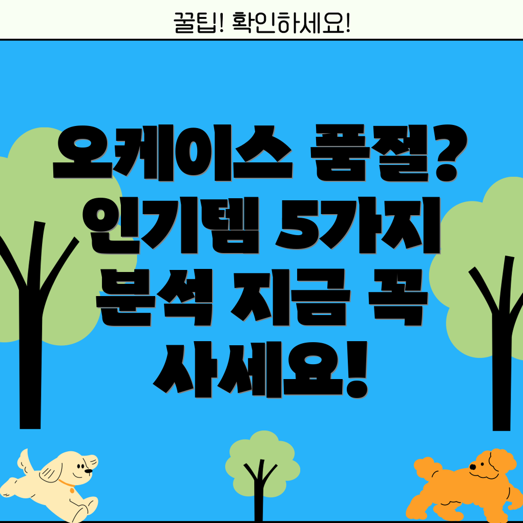 오케이스품절대란지금꼭사야할인기아이템5가지분석