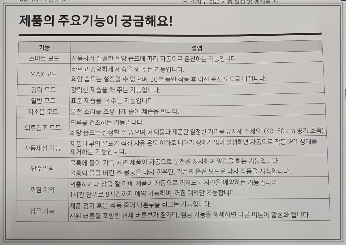 삼성-제습기-AY18CG7500GED-주요기능-설명서-사용자매뉴얼