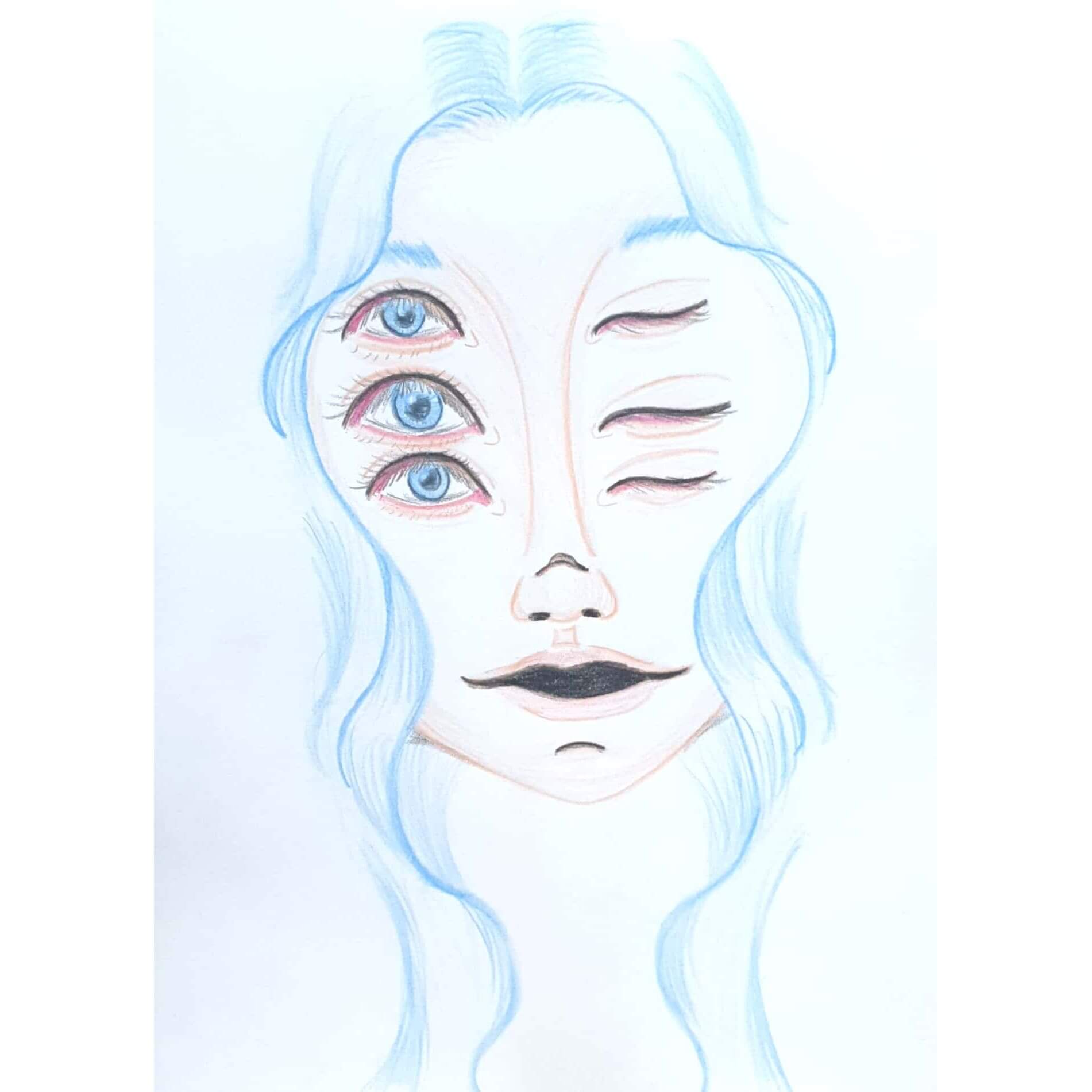  Wink 윙크 / 일러스트 그림 드로잉 / 인물화 그리기