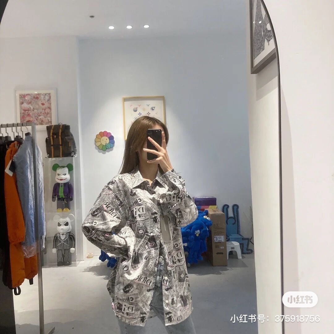  [DIOR x STUSSY] 디올 X 스투시 숀 그래피티 로고 셔츠