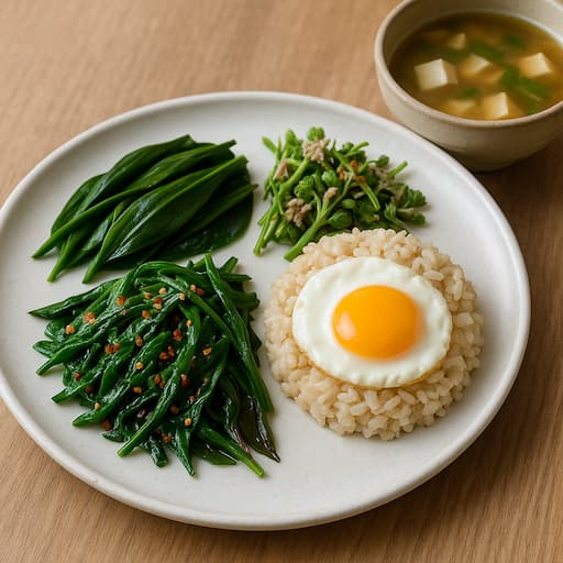 명이나물 밥상