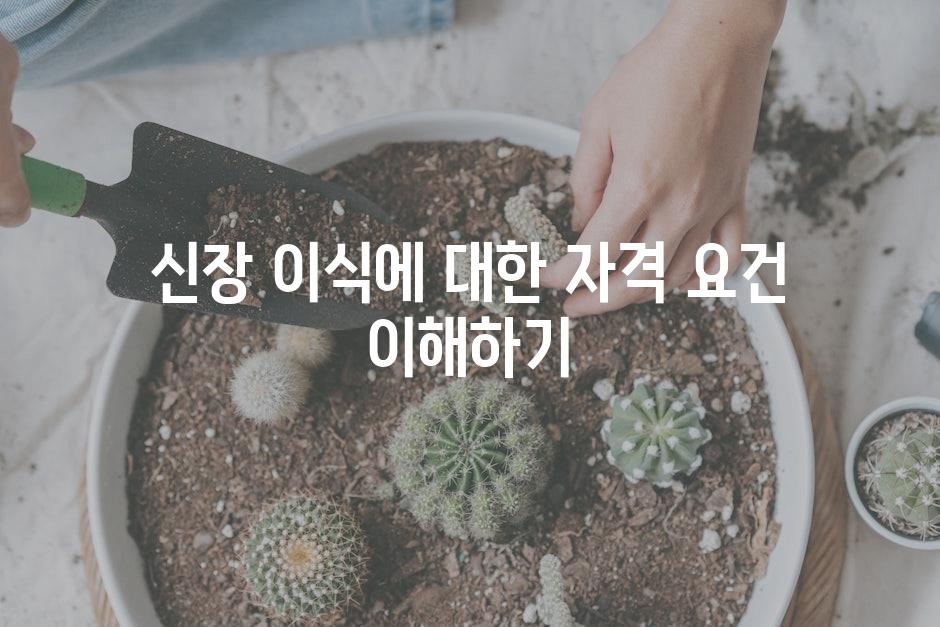 신장 이식에 대한 자격 요건 이해하기