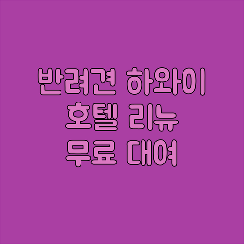 반려견과 함께 하와이 여행?! 호텔 