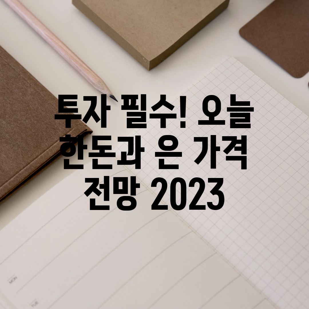 투자 필수! 오늘 한돈과 은 가격 전망 2023