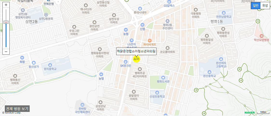 전주시 일요일 진료 소아과 미르소아청소년과의원