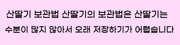  산딸기 보관법 산딸기의 보관법은 산딸기는 수분이 많지 않아서 오래 저장하기가 어렵습니다