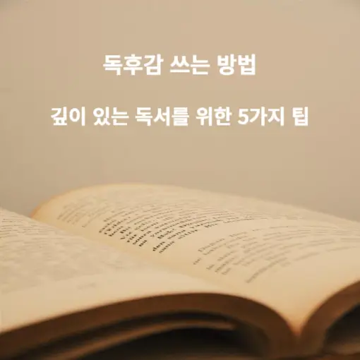 섬네일: 독후감 쓰는 방법_깊이 있는 독서를 위한 5가지 팁_책 사진