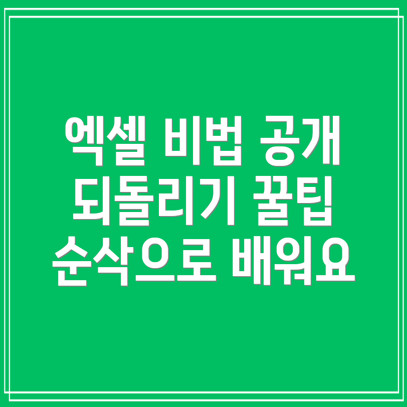 엑셀 되돌리기