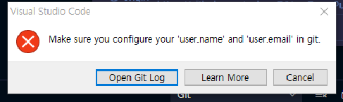  [Git 오류] Make sure you configure your 'user.name' and 'user.email' in git