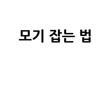 모기 잡는 법: 여름철 필수 팁