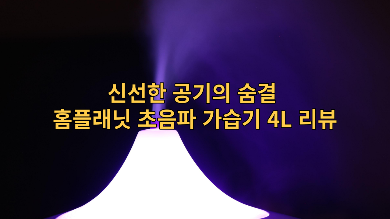  "신선한 공기의 숨결: 홈플래닛 초음파 가습기 4L 리뷰"