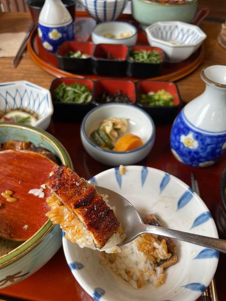 청담 해목 히쯔마부시 먹는 사진