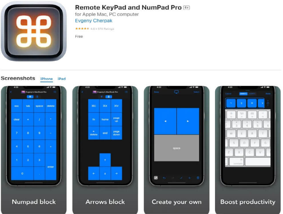 Remote KeyPad and NumPad Pro