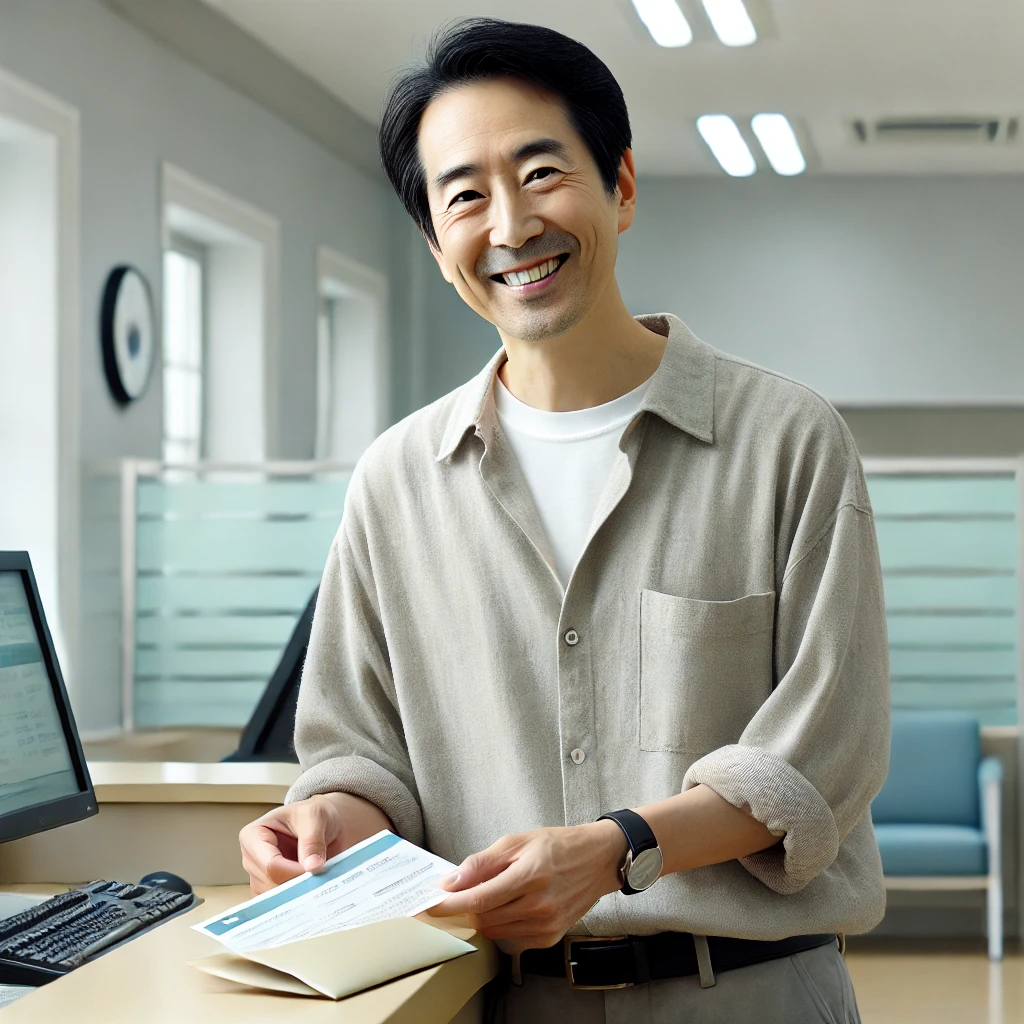 종합소득세 신고를 위해 세무서를 방문한 중장년 남성 
