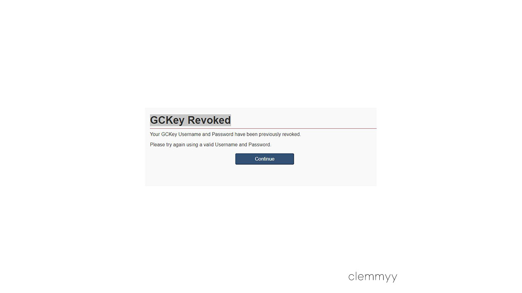  캐나다 GCkey 가 Revoked 되었을 때 해결 방법
