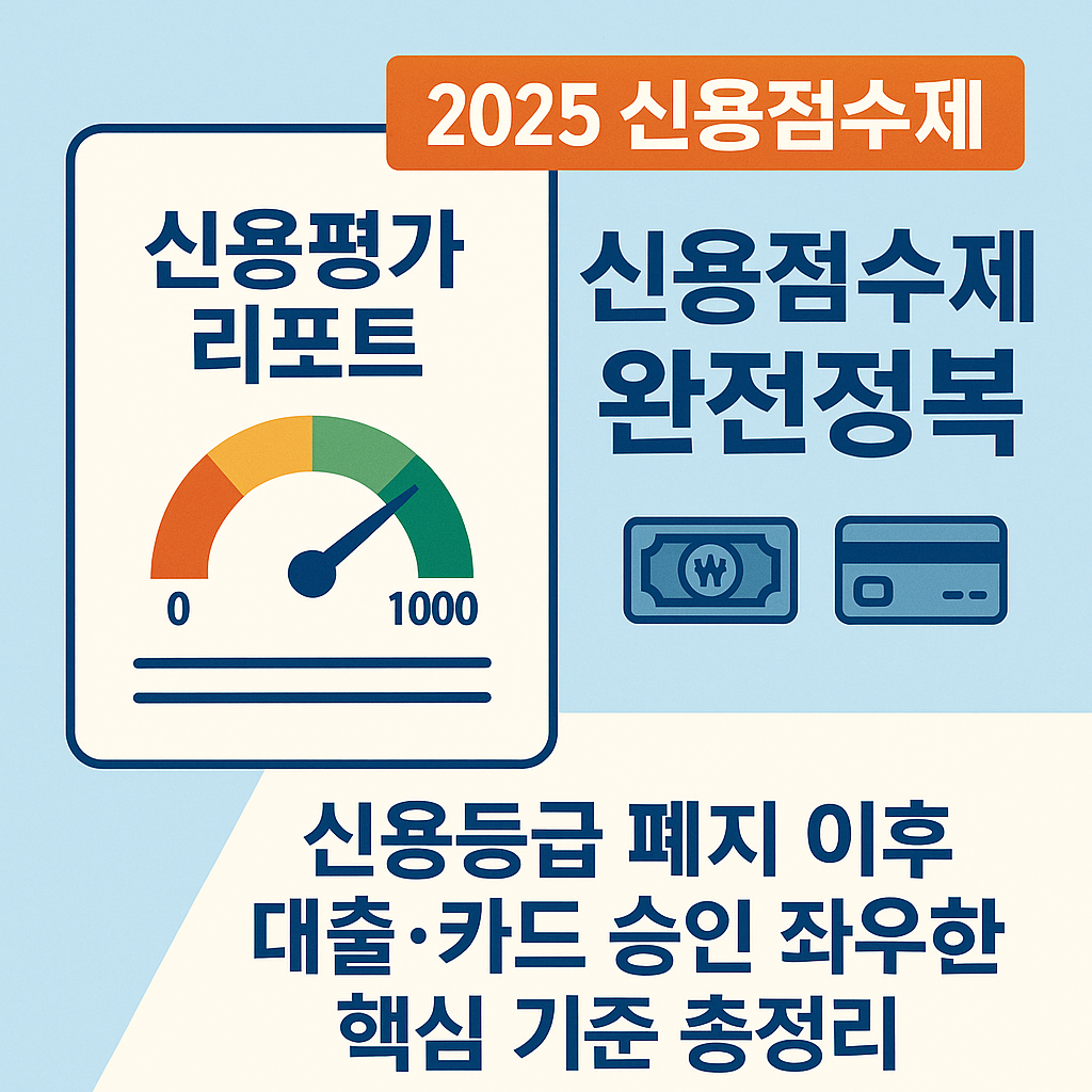 2025 신용점수제 완전정복 썸네일 이미지 - 신용평가 리포트와 점수 게이지, 대출·카드 승인 기준 총정리