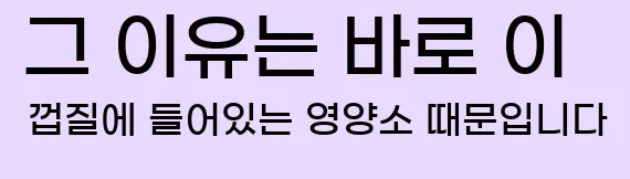  그 이유는 바로 이 껍질에 들어있는 영양소 때문입니다