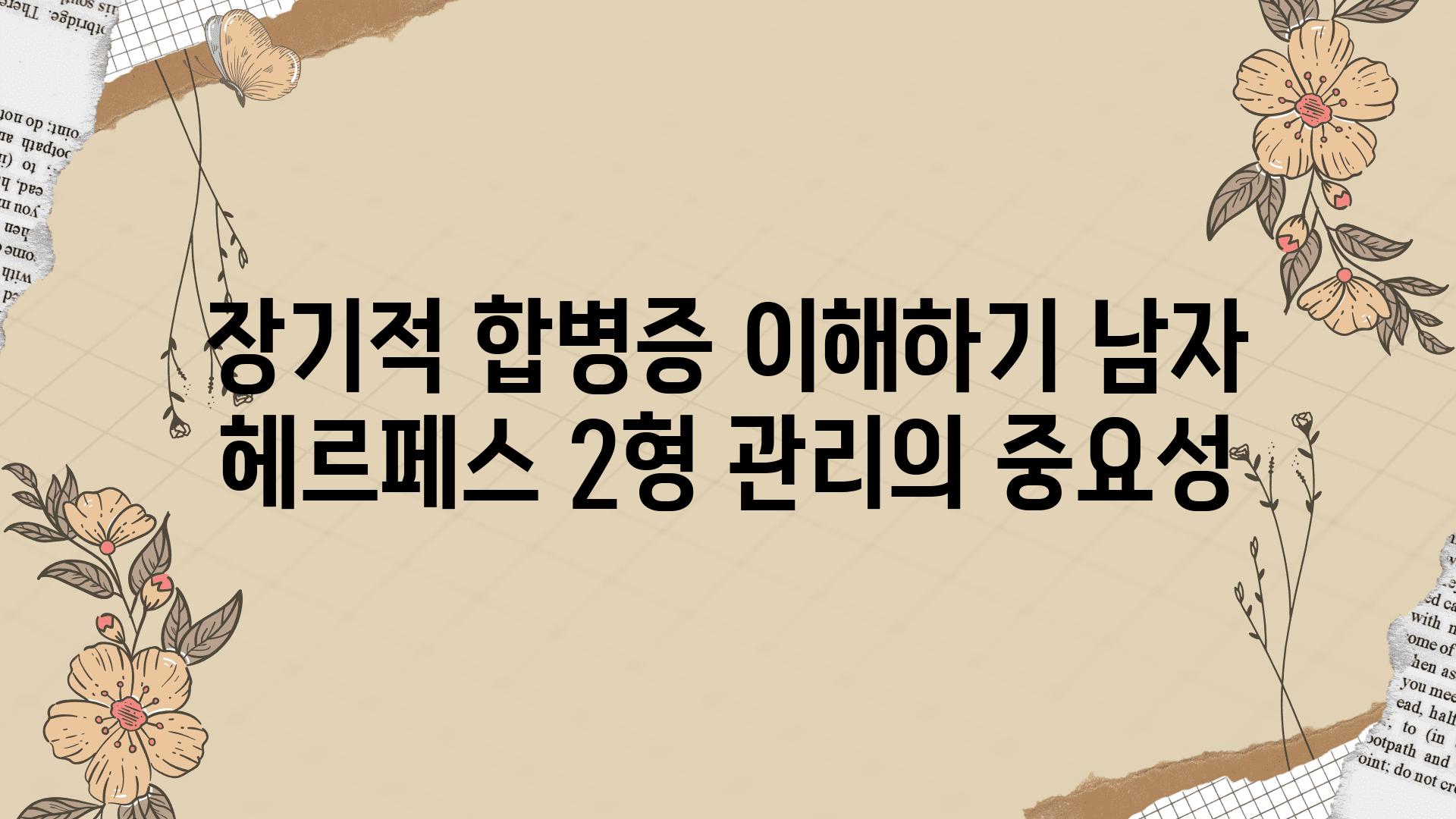 장기적 합병증 이해하기 남자 헤르페스 2형 관리의 중요성