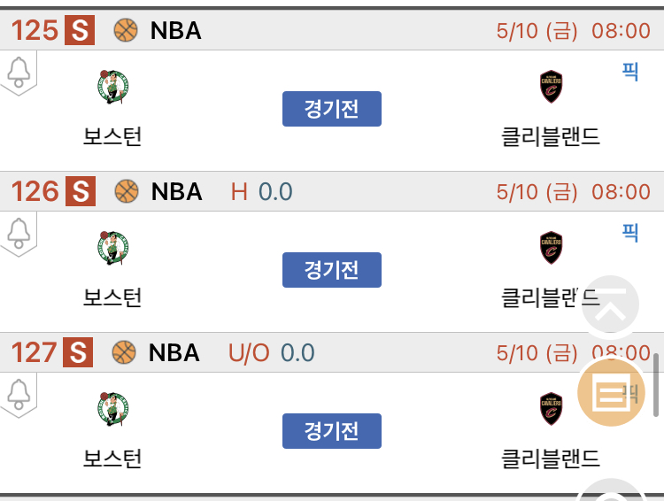 [진짜총판] 5월10일 보스턴 VS 클리블랜드 해외농구분석