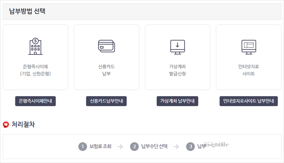 납부방법 선택