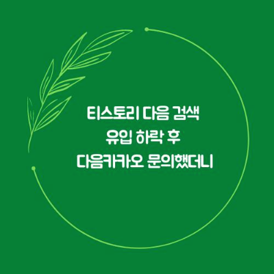  티스토리 다음 검색 유입 하락 후 다음카카오 문의했더니