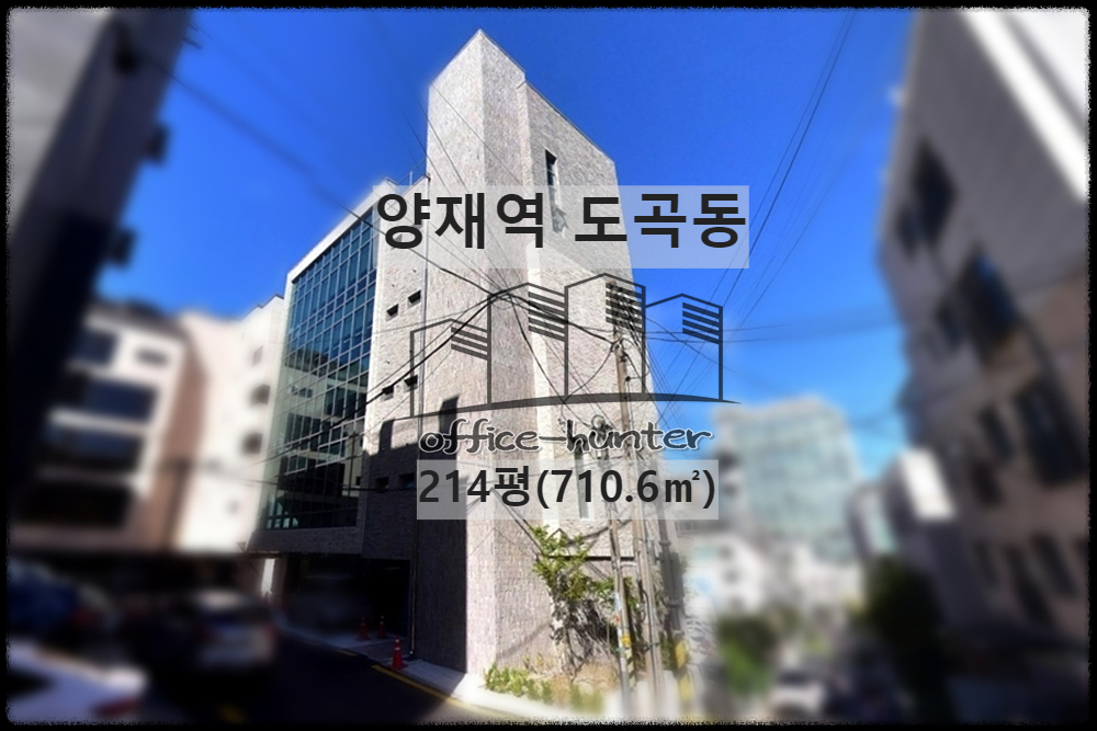  강남 사옥 양재역 6분 도곡동 214평(710.6) 신축건물 단독 사옥 건물 통임대