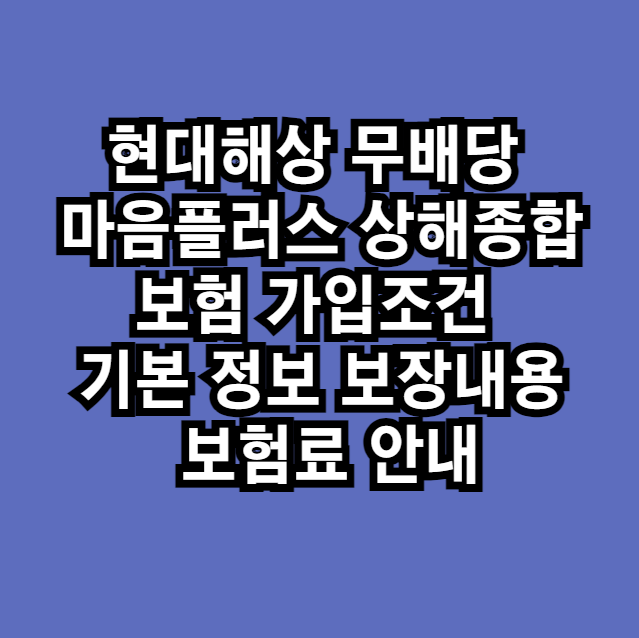 현대해상상해종합보험마음플러스