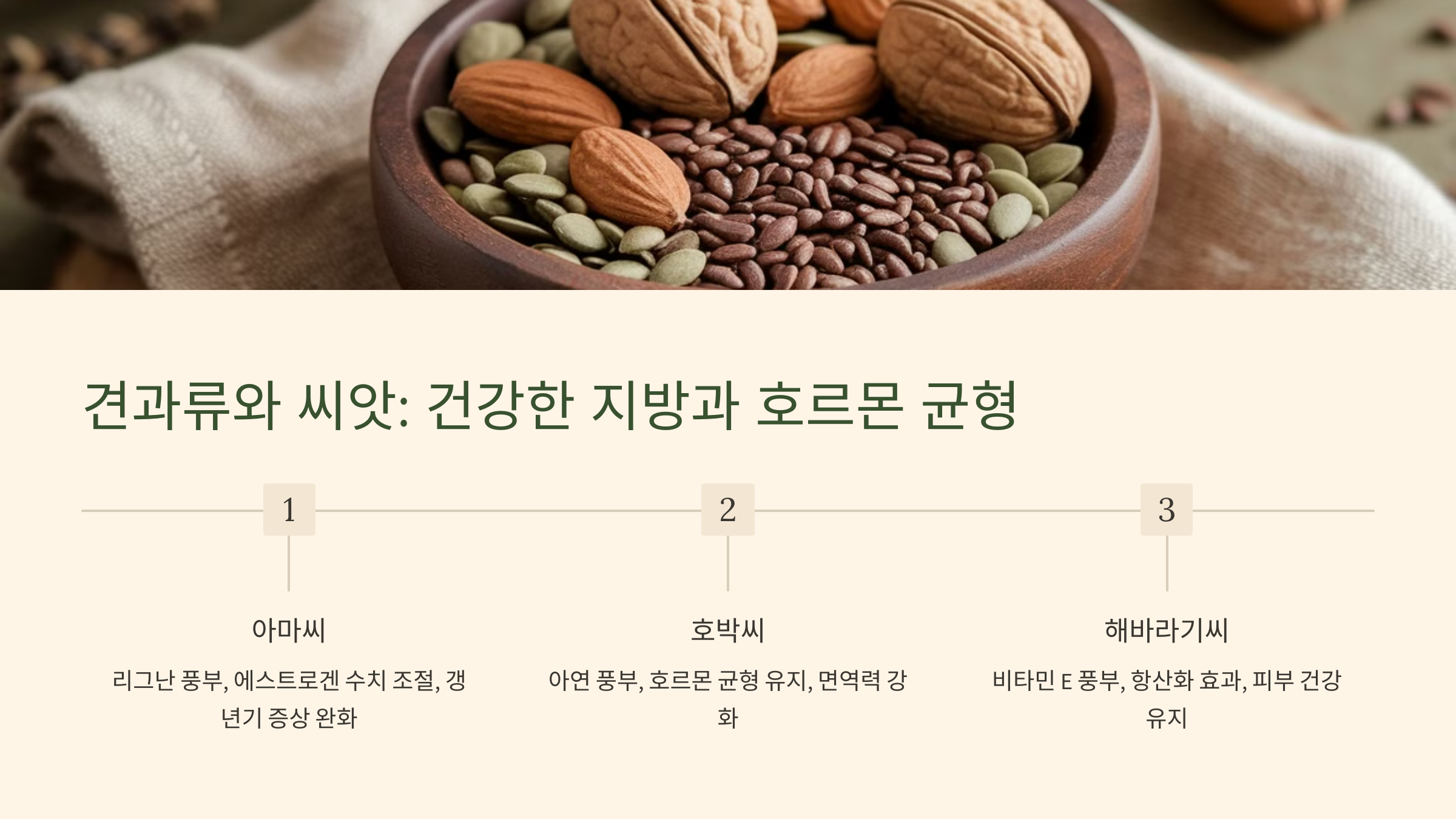 견과류와 씨앗: 건강한 지방과 호르몬 균형