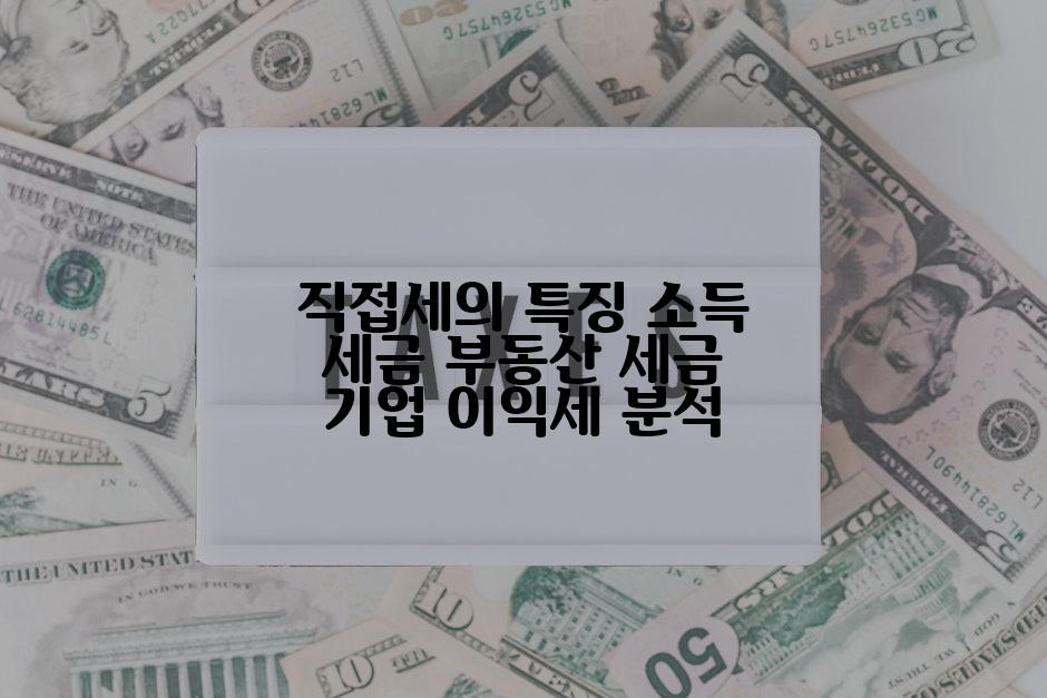 직접세의 특징 소득 세금 부동산 세금 기업 이익세 분석